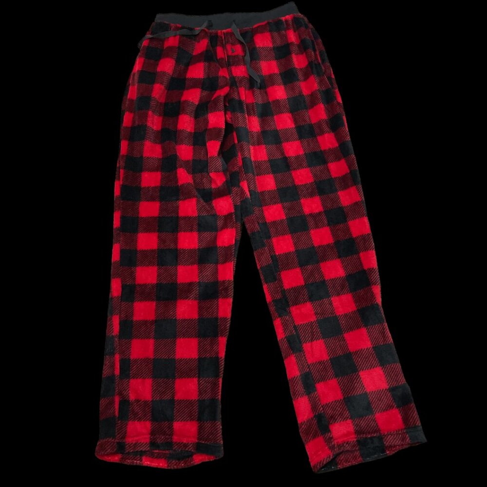 Holiday Fam Jams Men's Small Red and Black Plaid PJ Pants